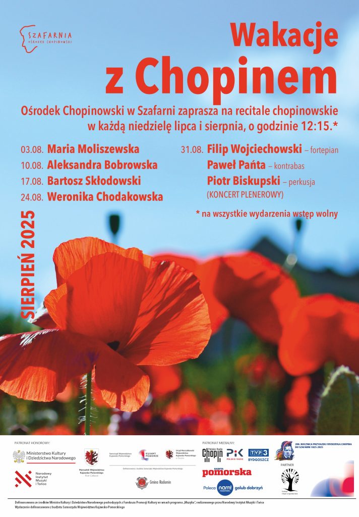 Szafarnia zaprasza na „Wakacje z Chopinem” – niepowtarzalny cykl koncertów w 200. rocznicę pobytu kompozytora!